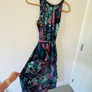 Soma teal pattern maxi dress with belt